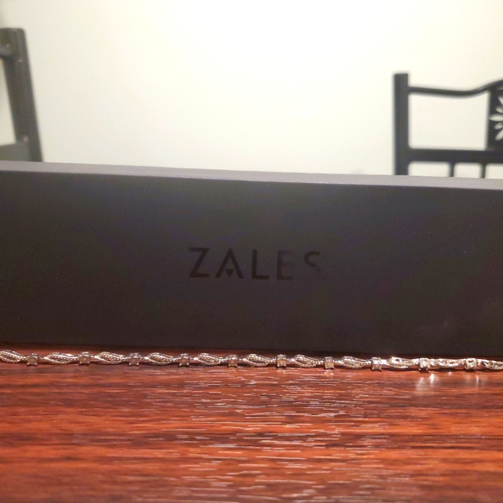 Zales White Sapphire Bracelet .925 Sterling Silver